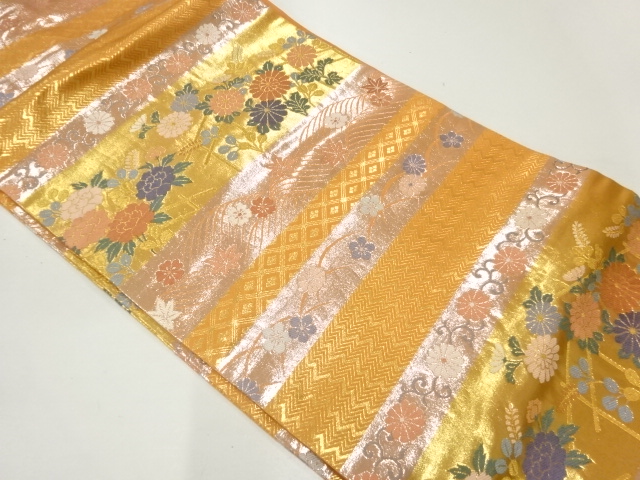 JAPANESE NAGOYA OBI / WOVEN FLOWER CLASSICAL PATTERN